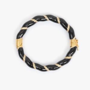 Clare V Rope Bangle Enamel Black Bracelet